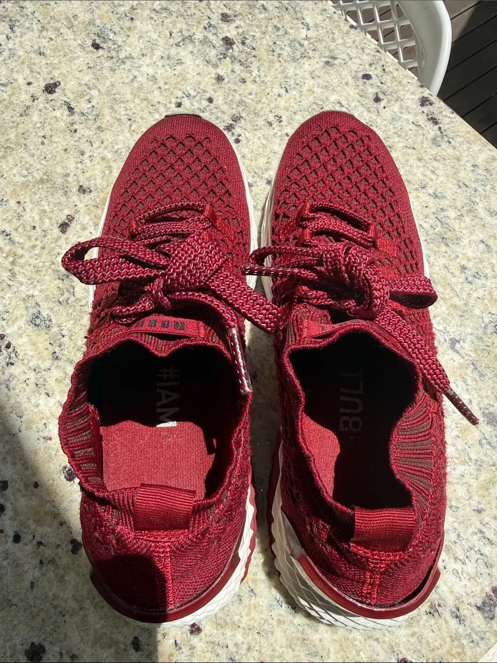 NOBULL Burgundy Knit Lace-Up Sneakers